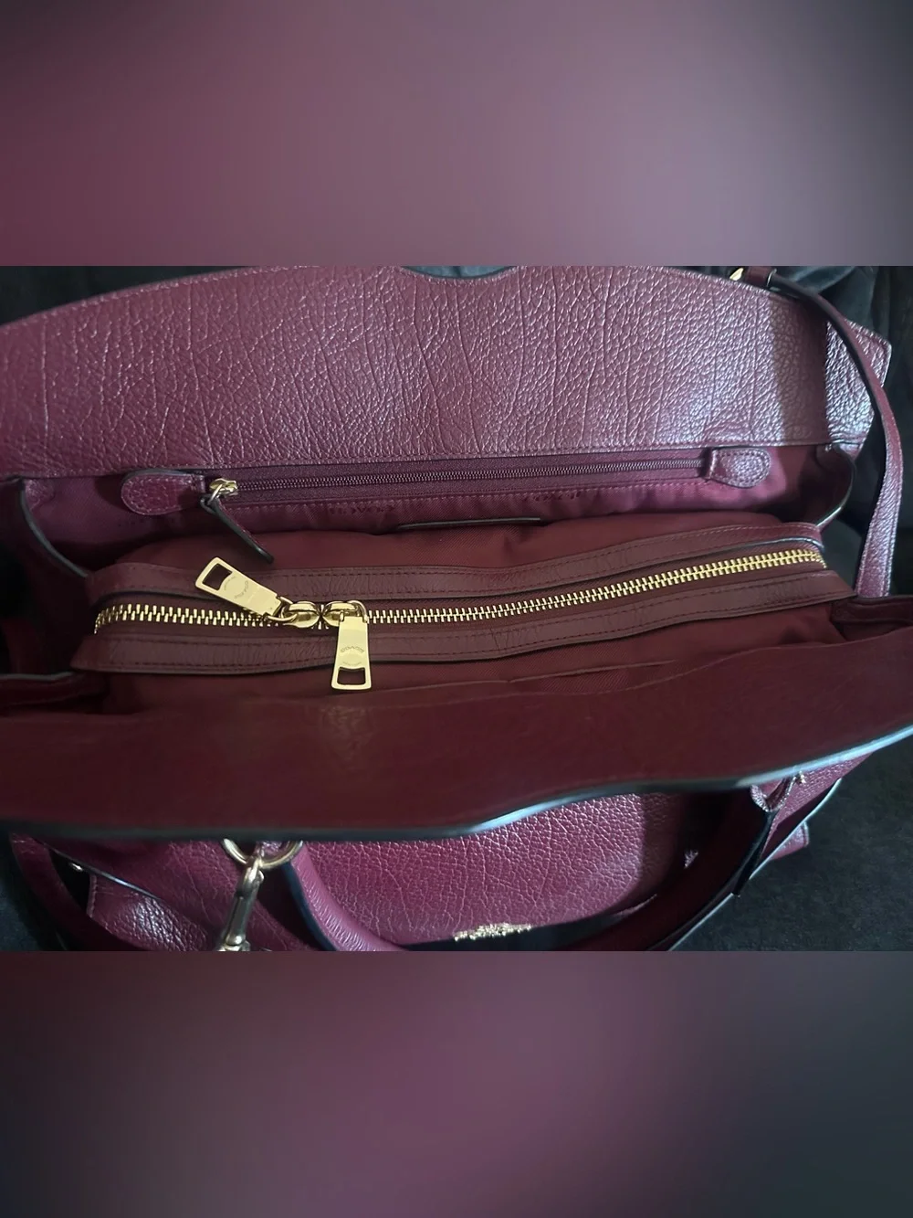 COACH F37167 MERCER ML SATCHEL X-BODY GRAIN LEATHER bordeaux Authentic